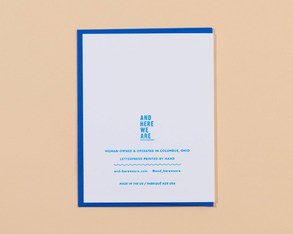 checkerboard thank you letterpress greeting card