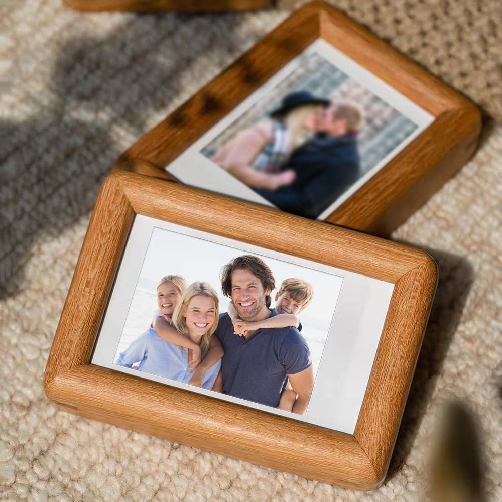 3" fridge magnet mini solid wood display frame