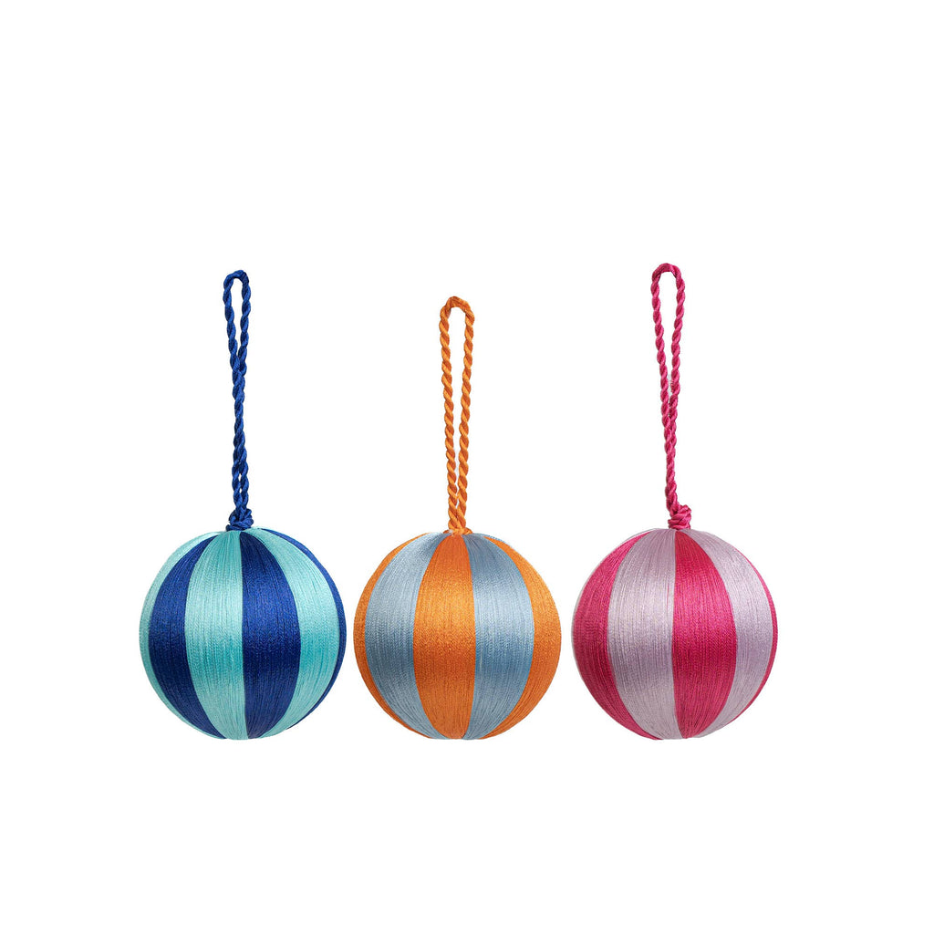 stripe baubles multi color ornament