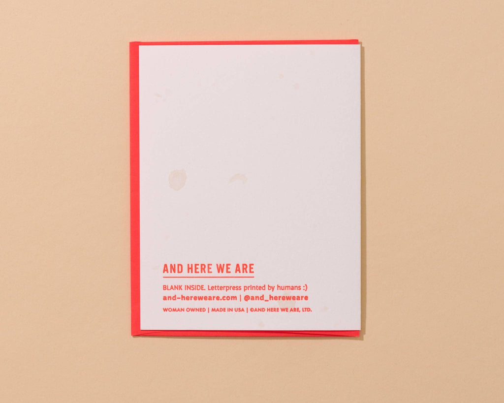 olive everything about you letterpress card