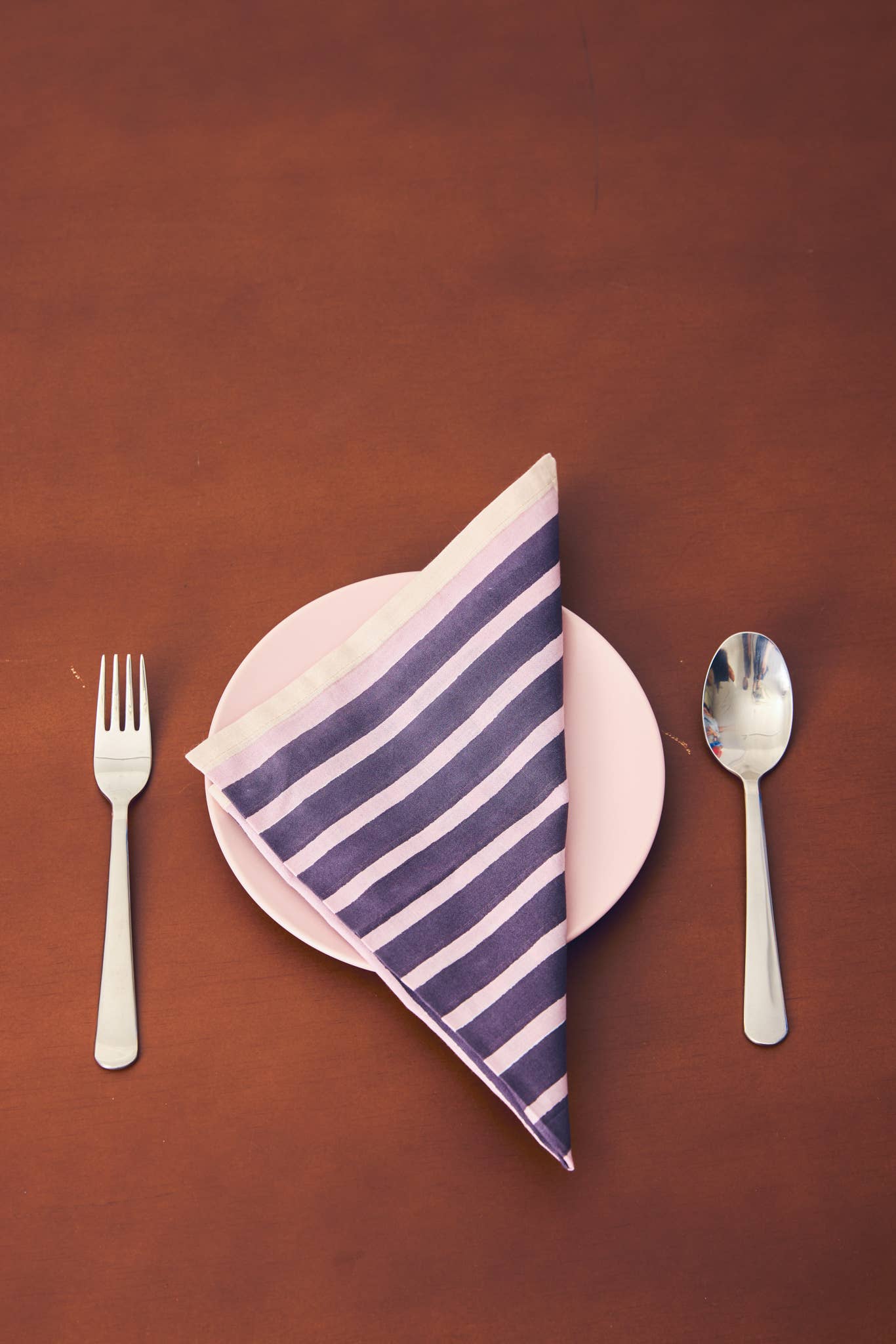 block stripe napkins - aubergine / mauve