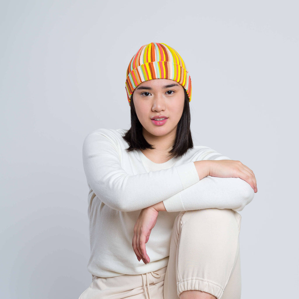 circus stripe beanie