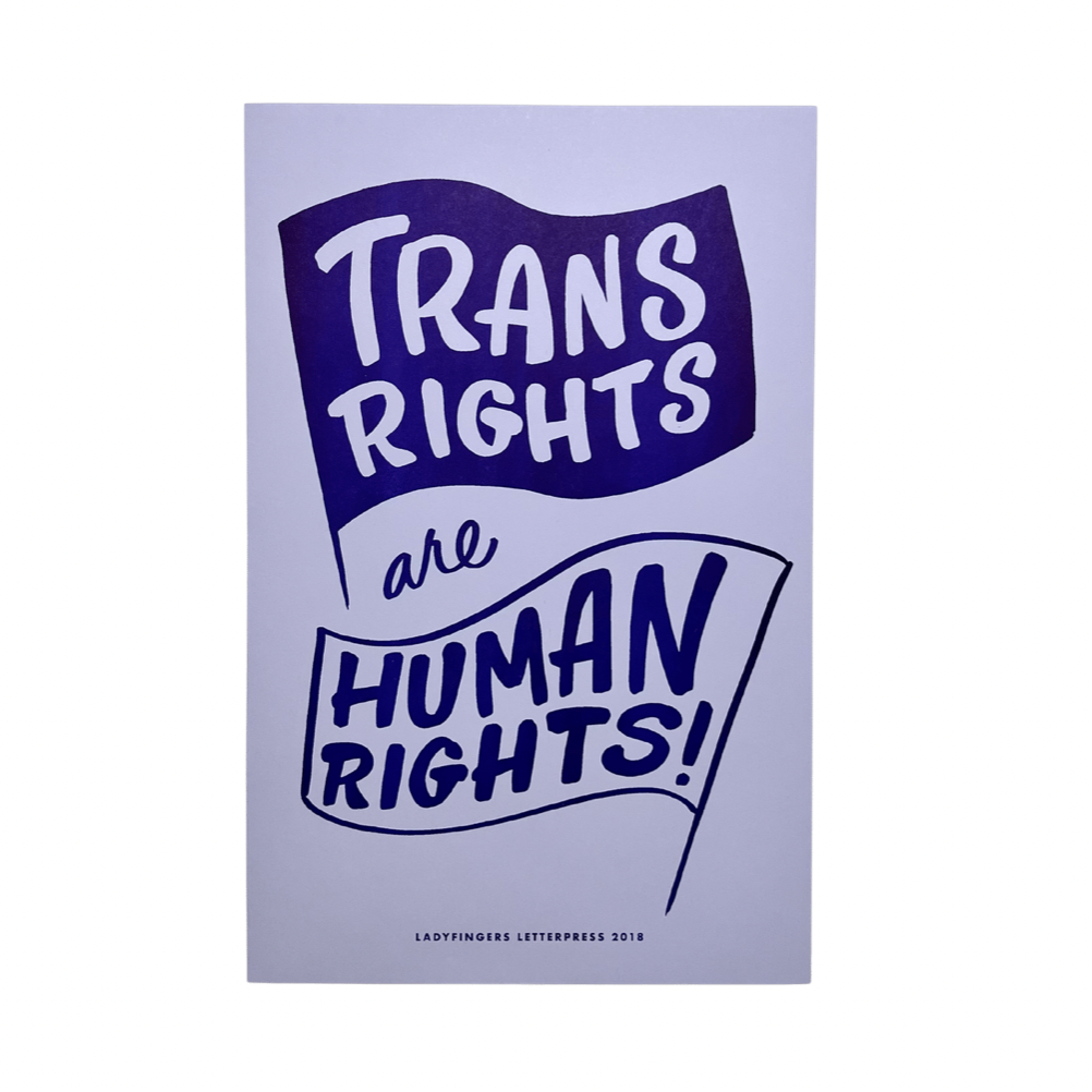 trans rights protest poster