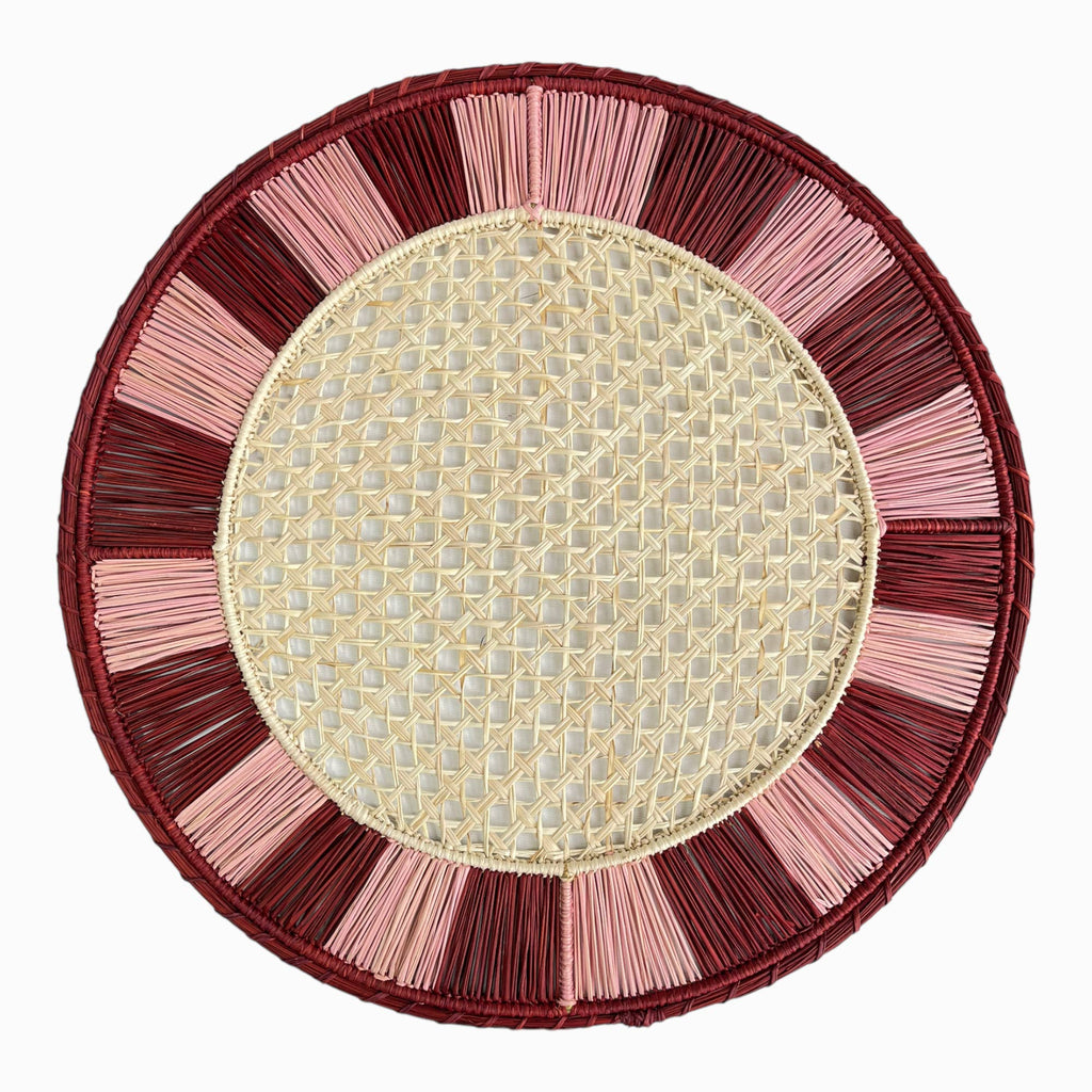 twist placemat burgundy | pink