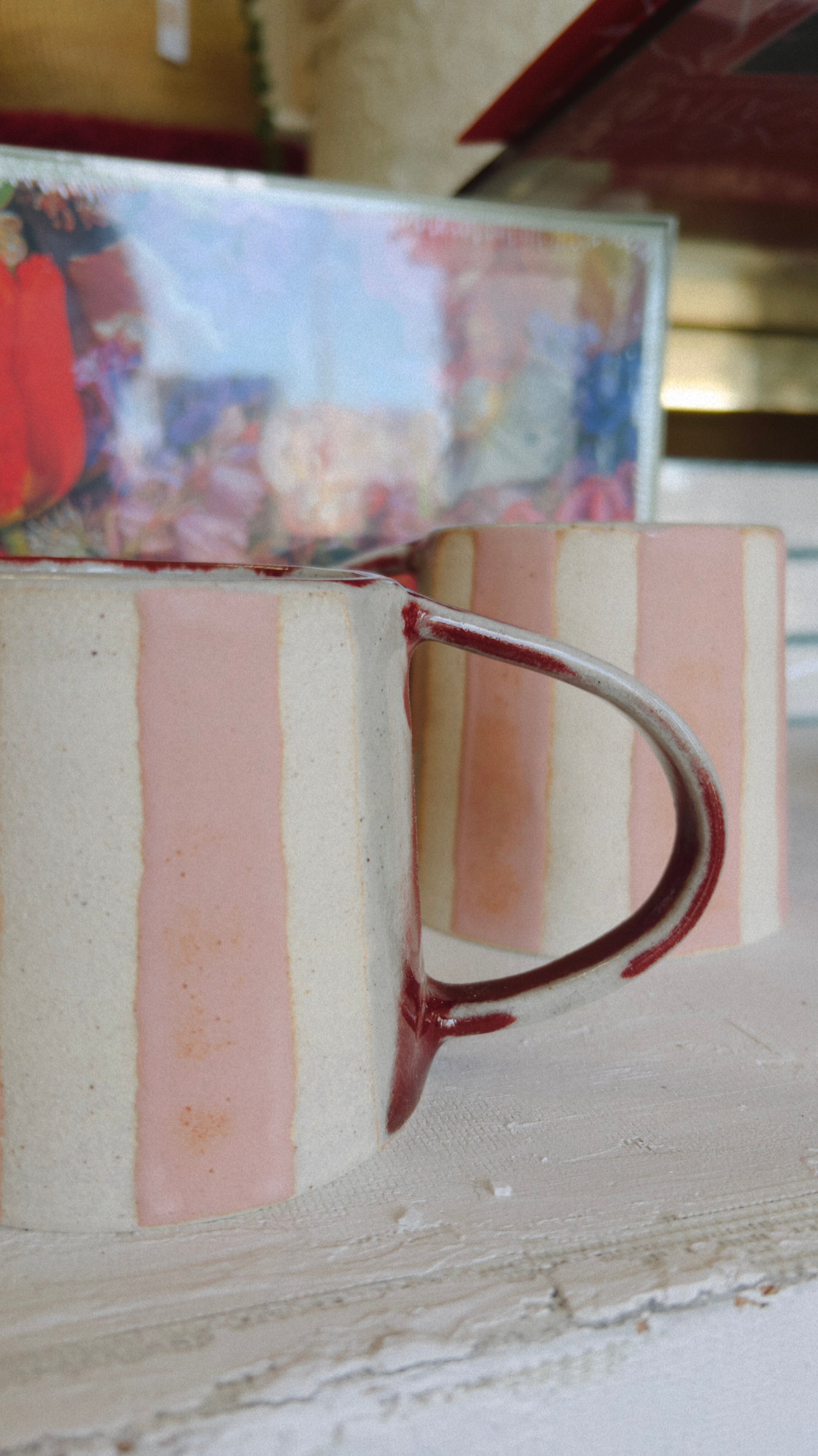 handmade striped mug