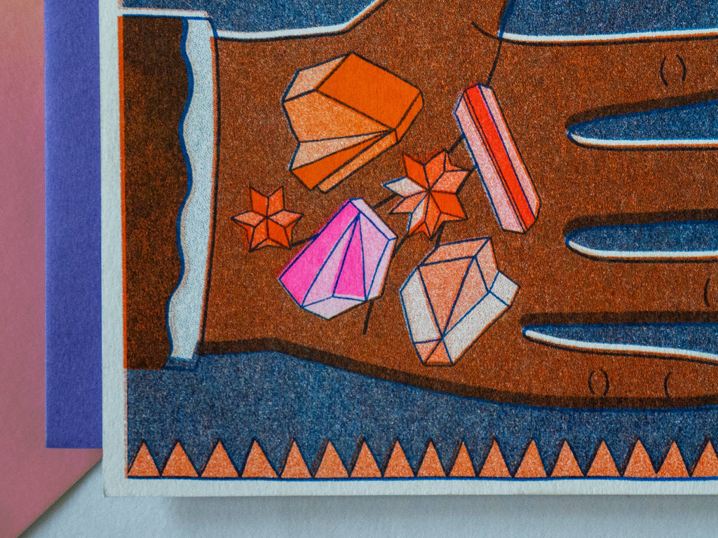 you're a gem - risograph greeting card