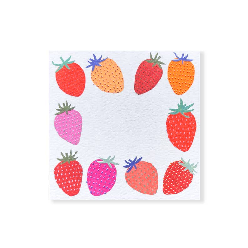48 pack / neon strawberries small square notes