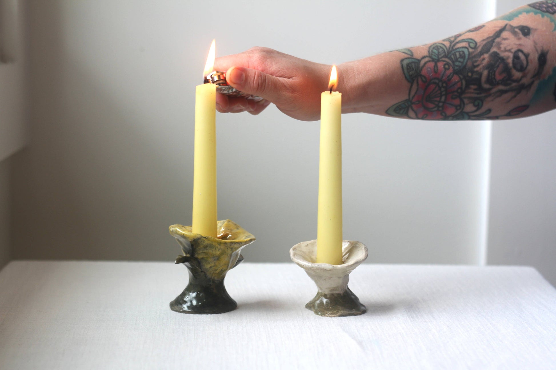 flower candlestick holder