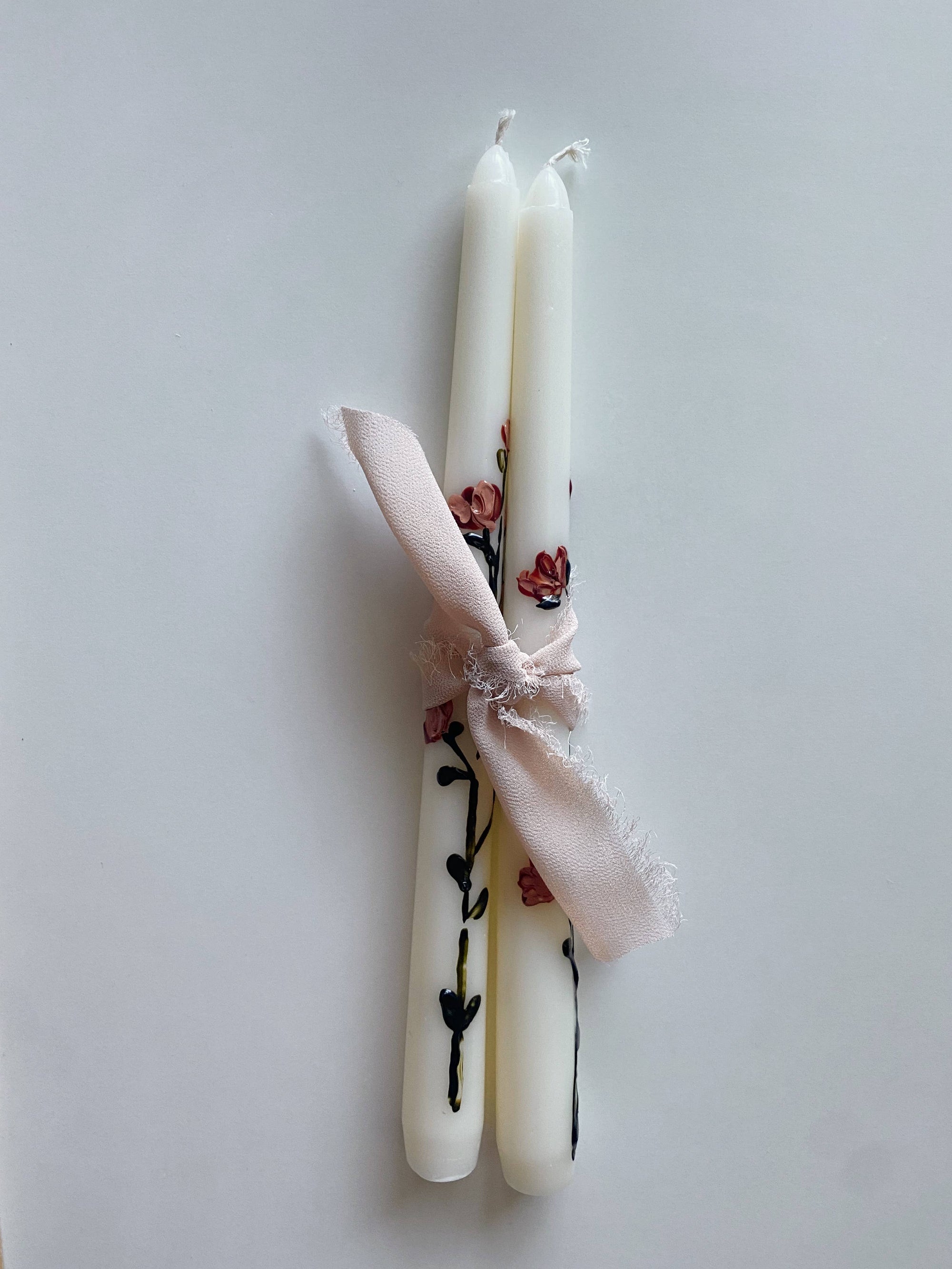 floral taper candle