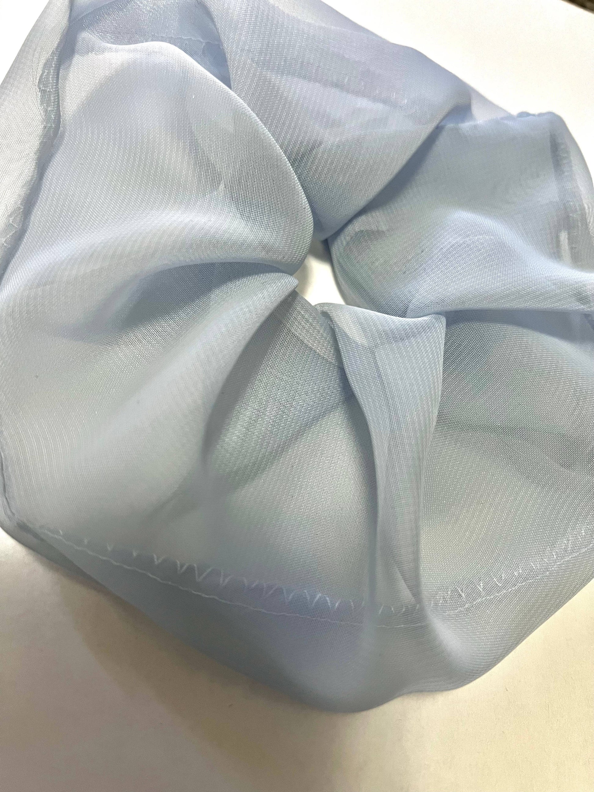 light blue mesh scrunchie
