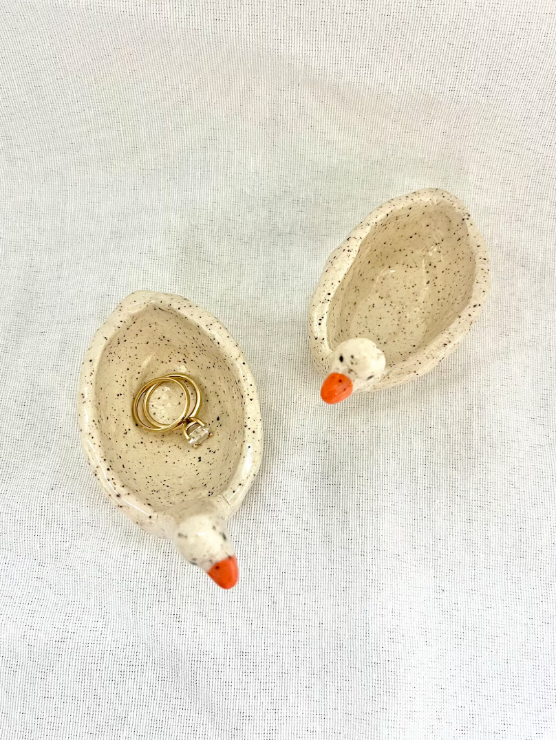 handmade goose ring dish