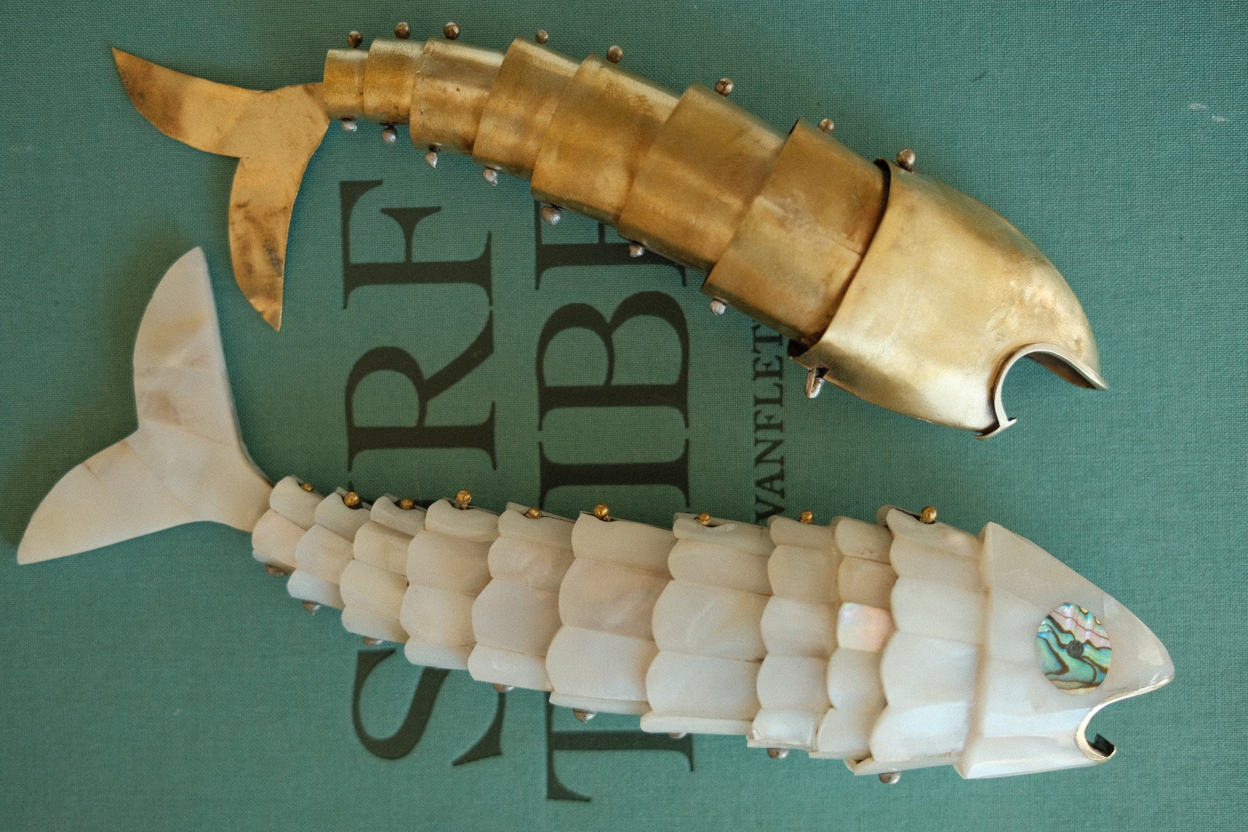 mother of pearl fish bottle opener