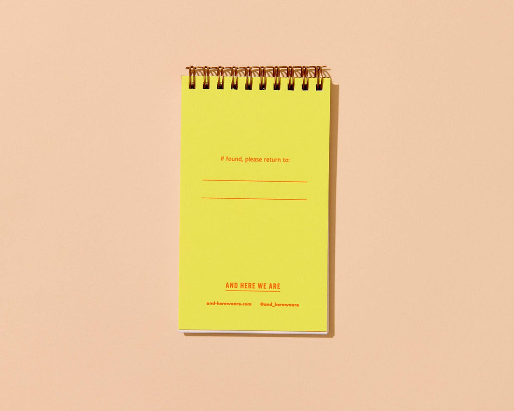 modern letterpress pocket size spiral notebook – red/pink stripe