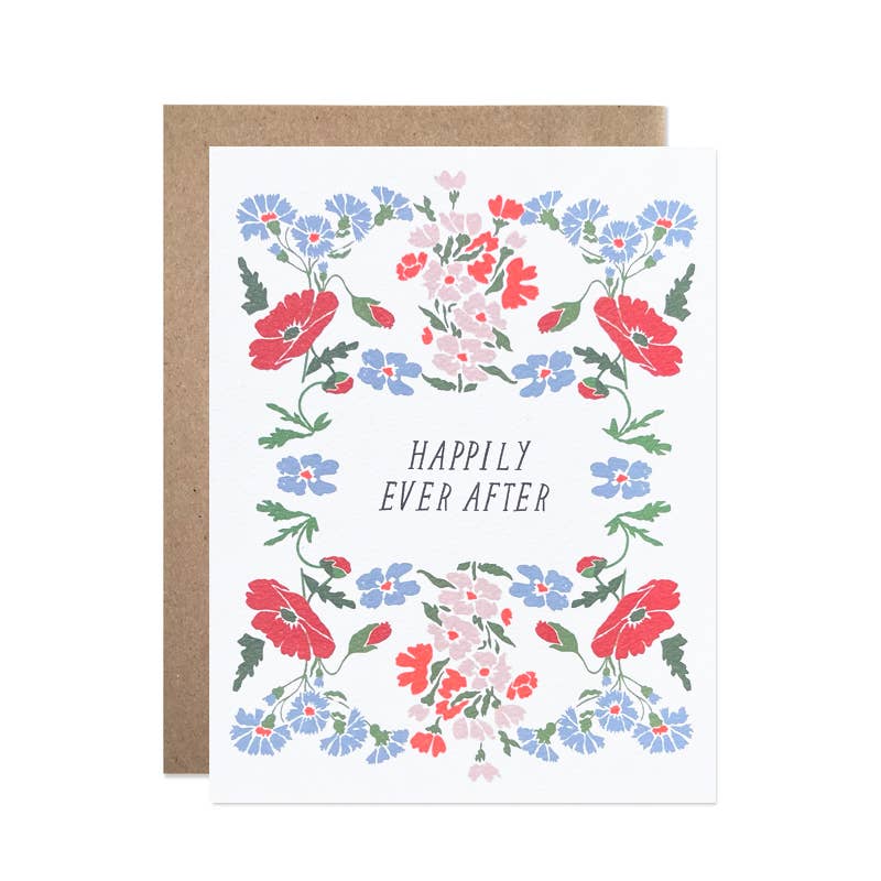 happily ever after cornflower and poppy card