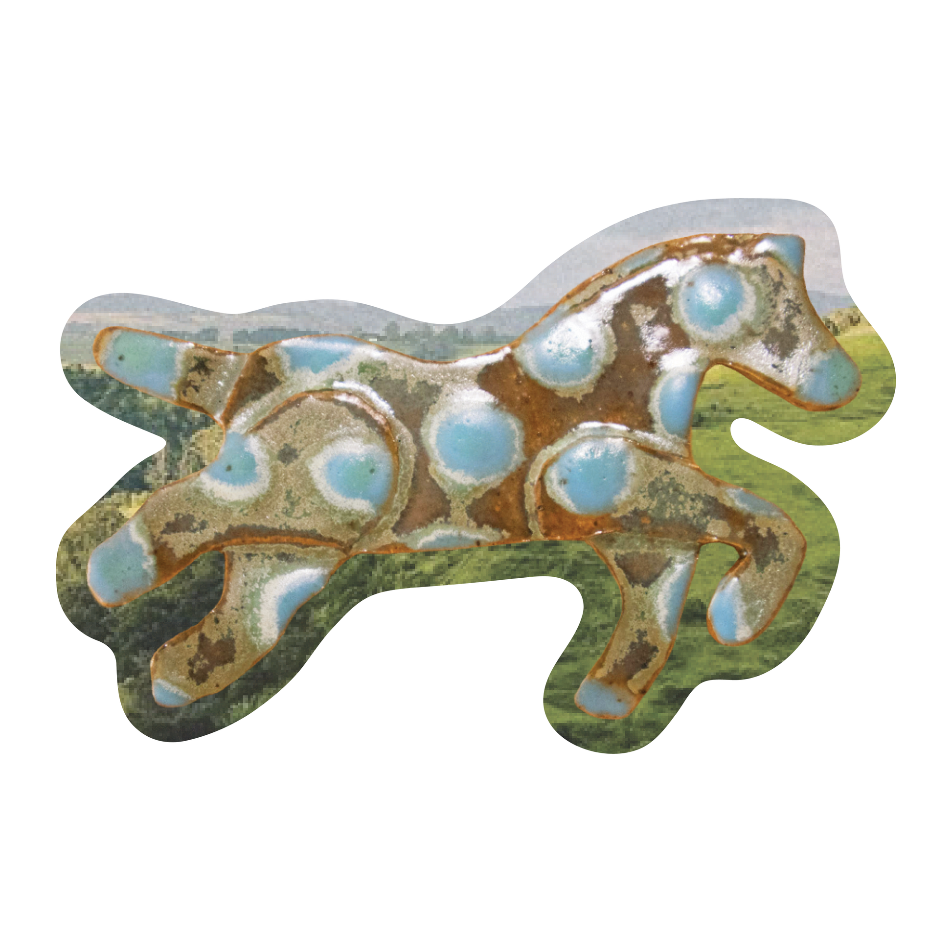 blue polka dot horse! sticker