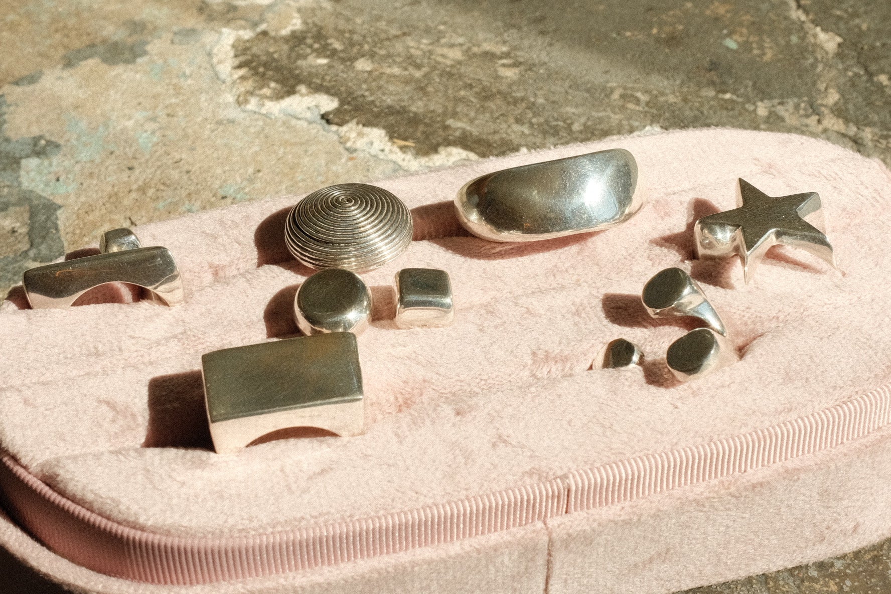 silver block ring