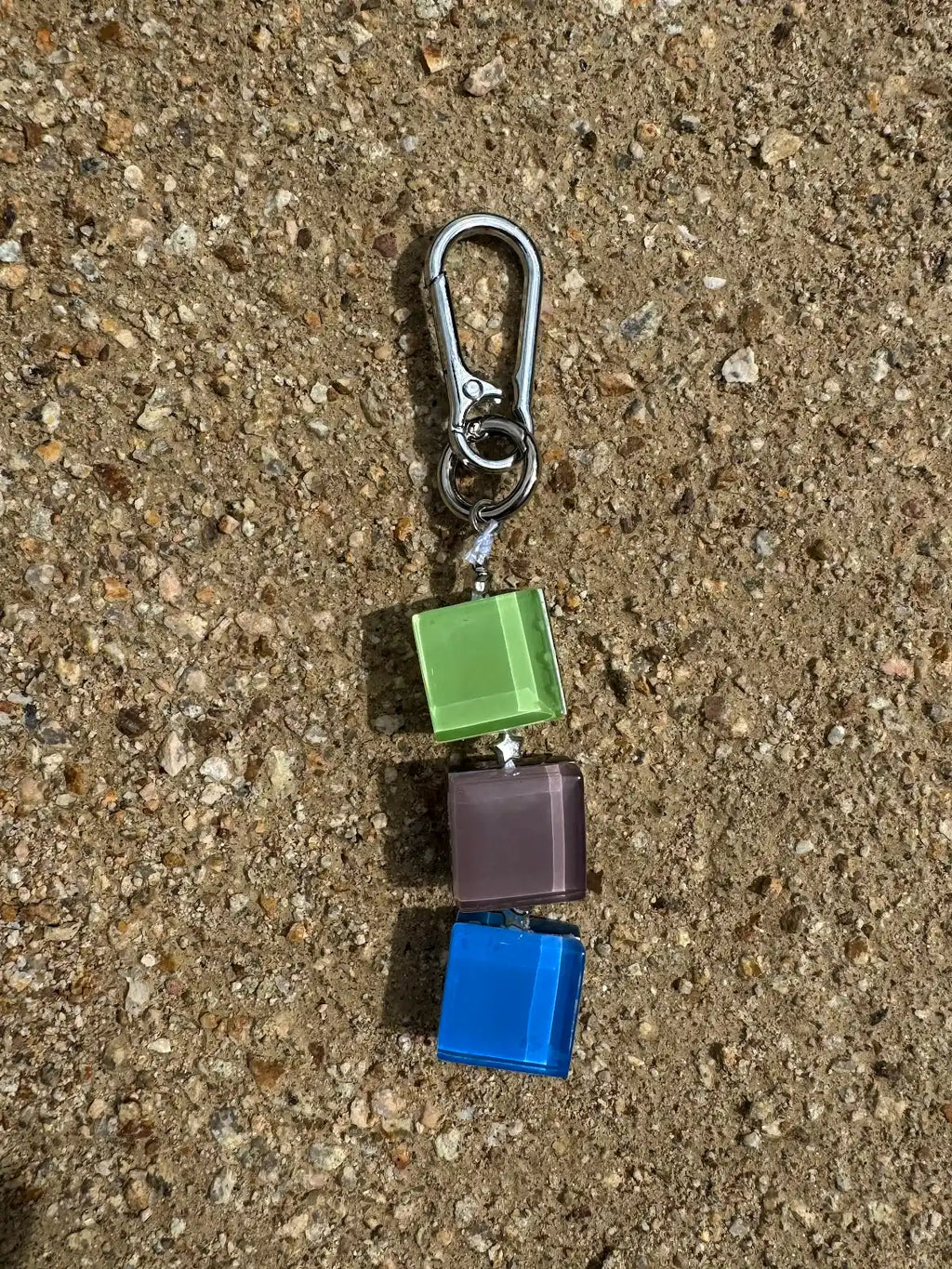 handmade glass tile bag charm / keychain