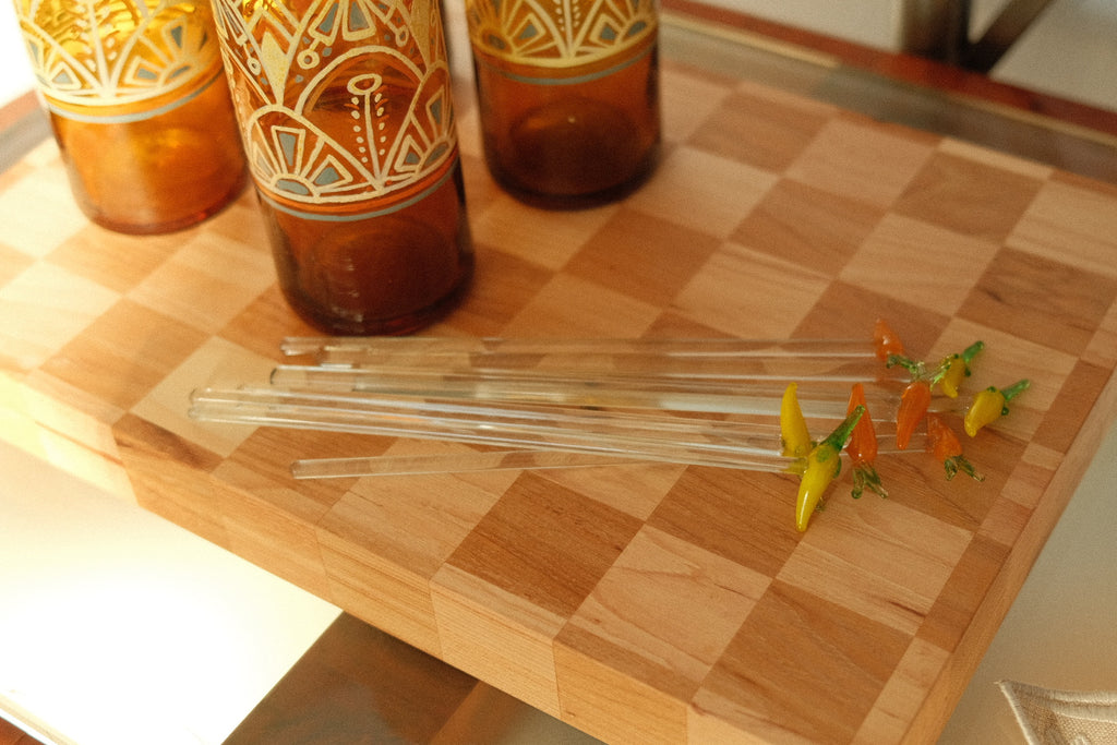 hand blown pepper cocktail stirrers