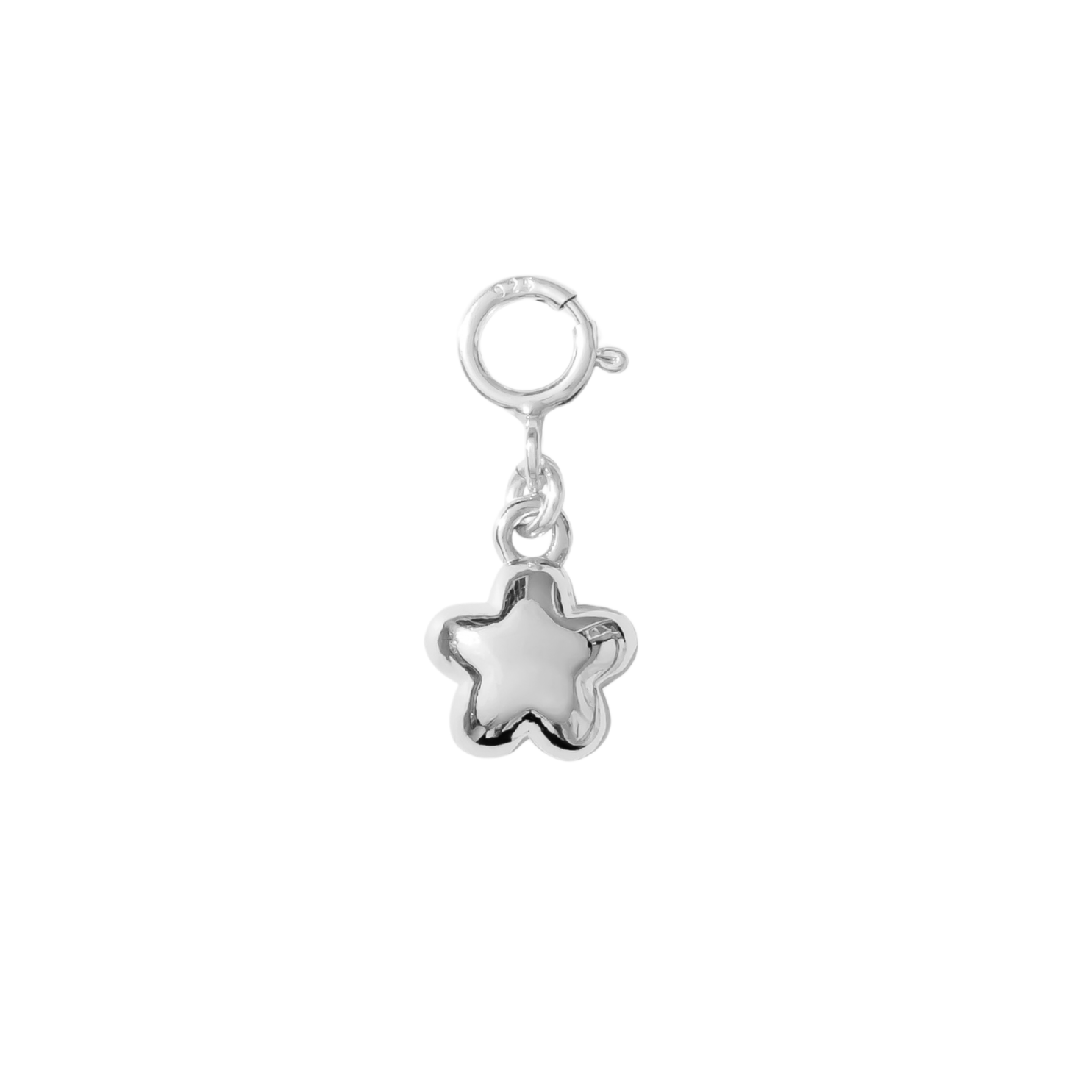 hair clip charm — fluffy flower (silver)