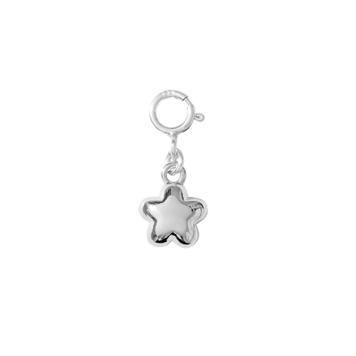 hair clip charm — fluffy flower (silver)