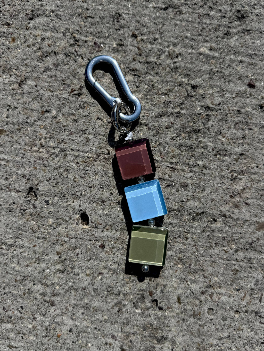 handmade glass tile bag charm / keychain