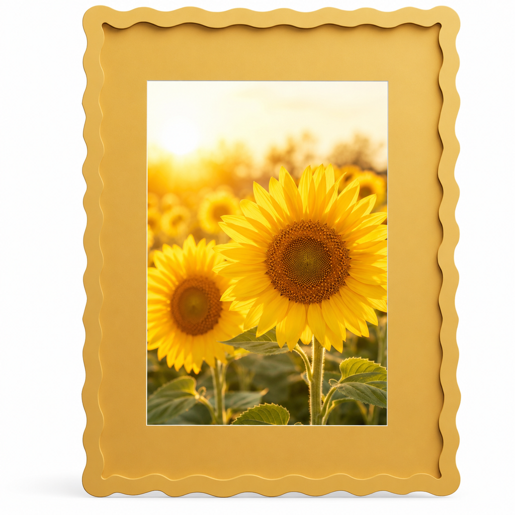 Colorful Wavy Edge MDF Wood Frame | Matte Painted Finish