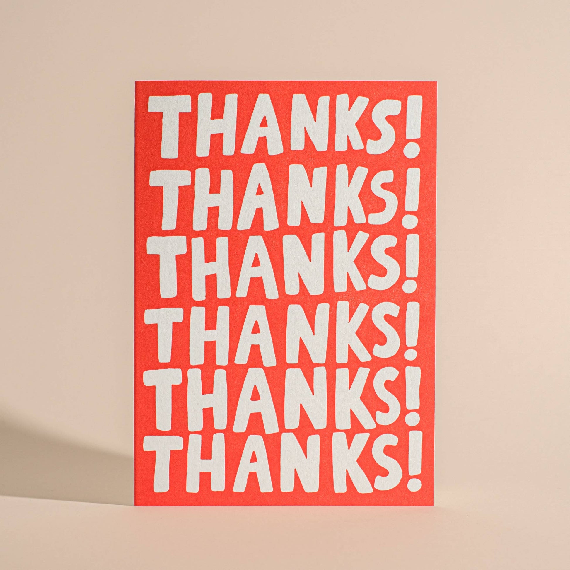 Thanks! Thanks! Thanks! letterpress greeting card