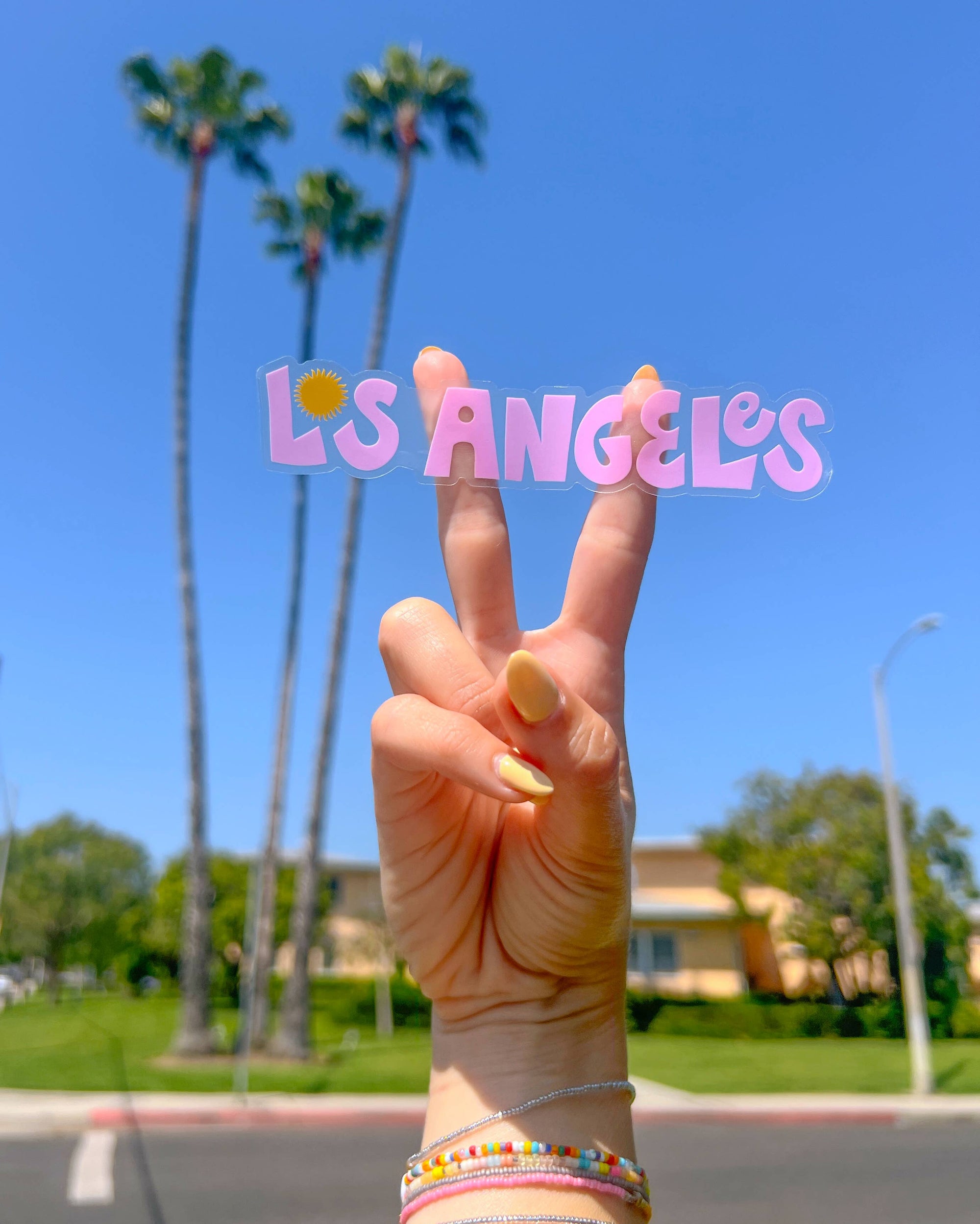 los angeles funky bubble letter sticker