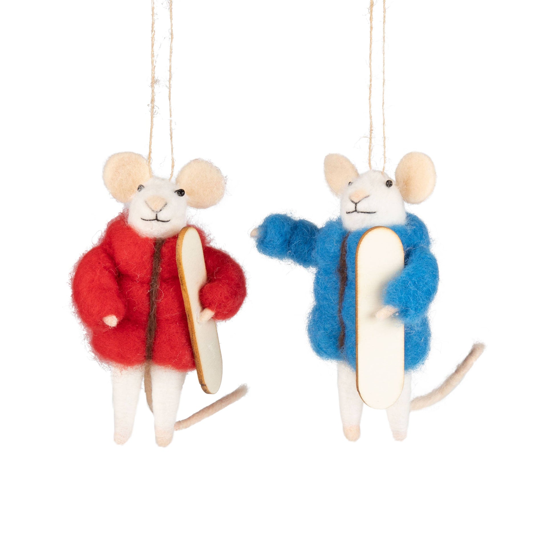 snowboarder mouse ornament