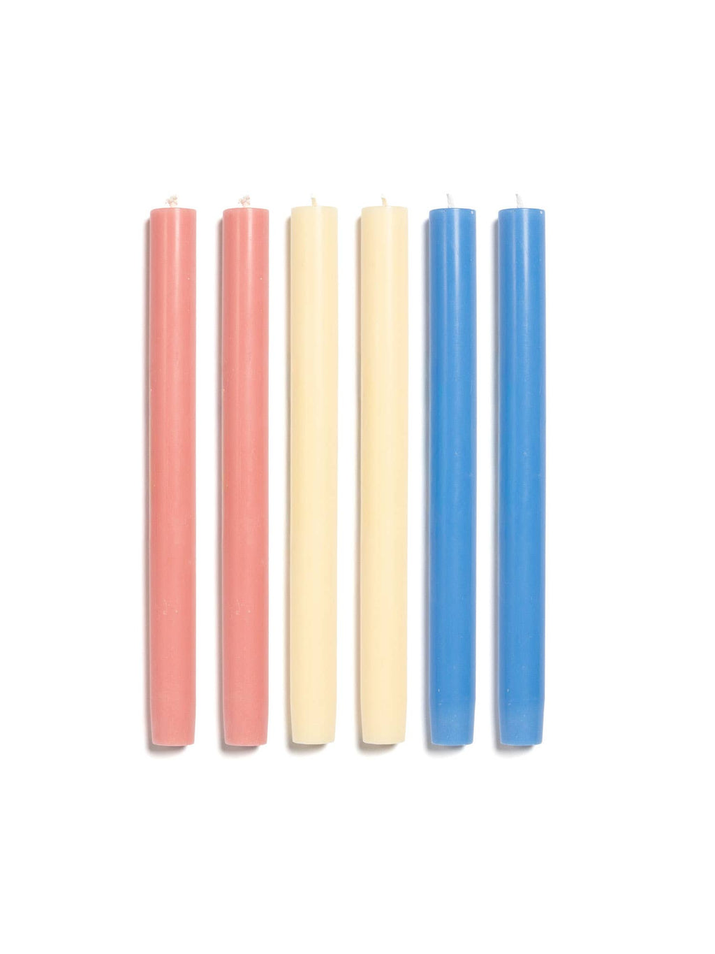 solid dinner candles - set of 6