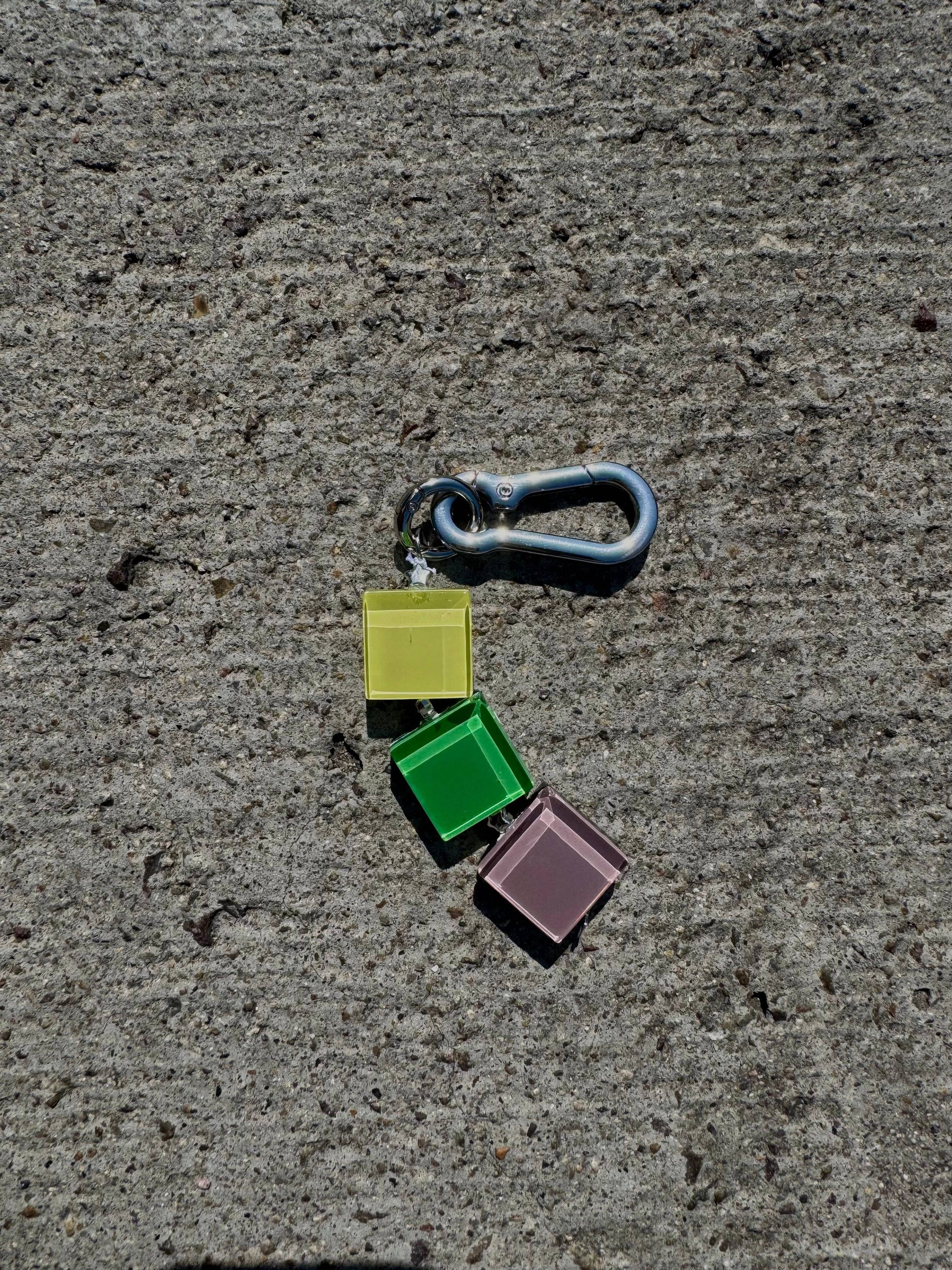 handmade glass tile bag charm / keychain