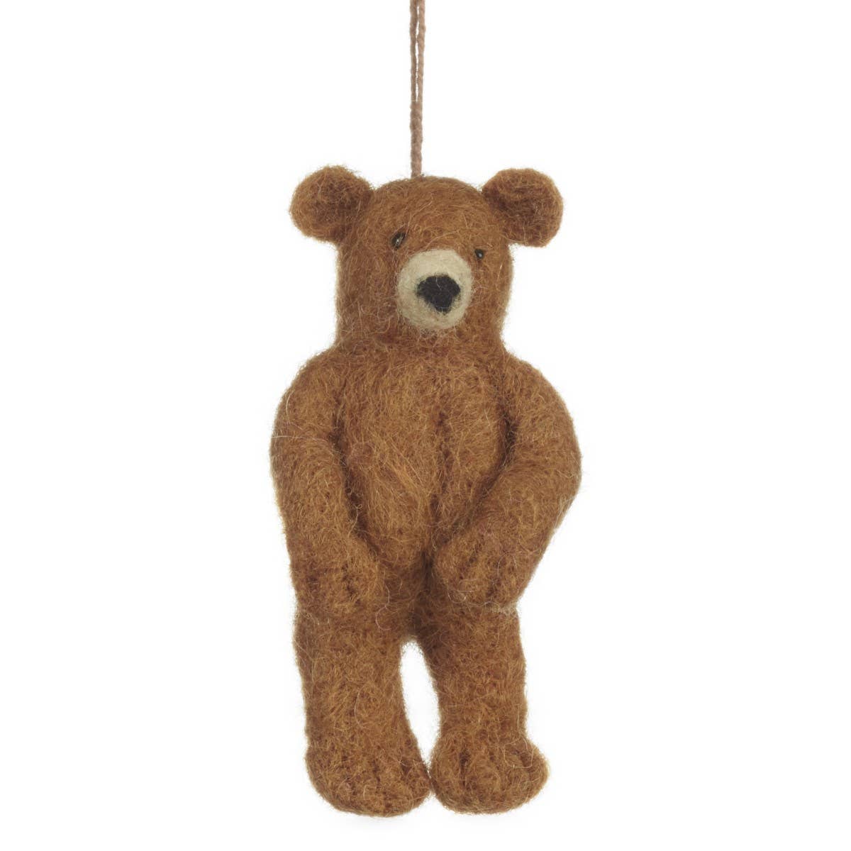 handmade felt grizzly bear ornament