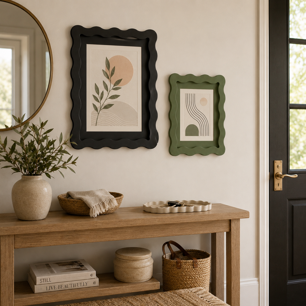 Colorful Wavy Edge MDF Wood Frame | Matte Painted Finish