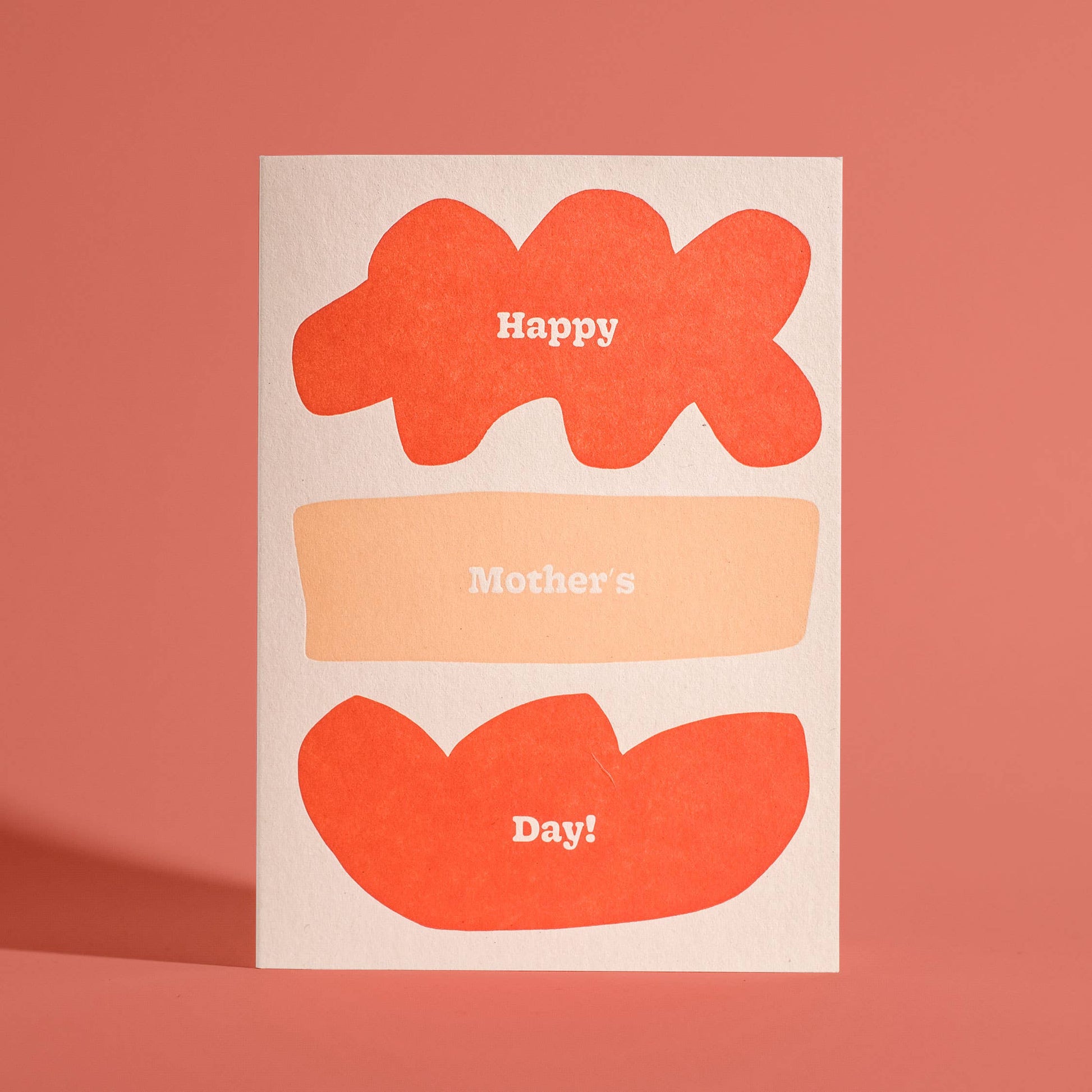 happy mother's day letterpress shapes greeting card