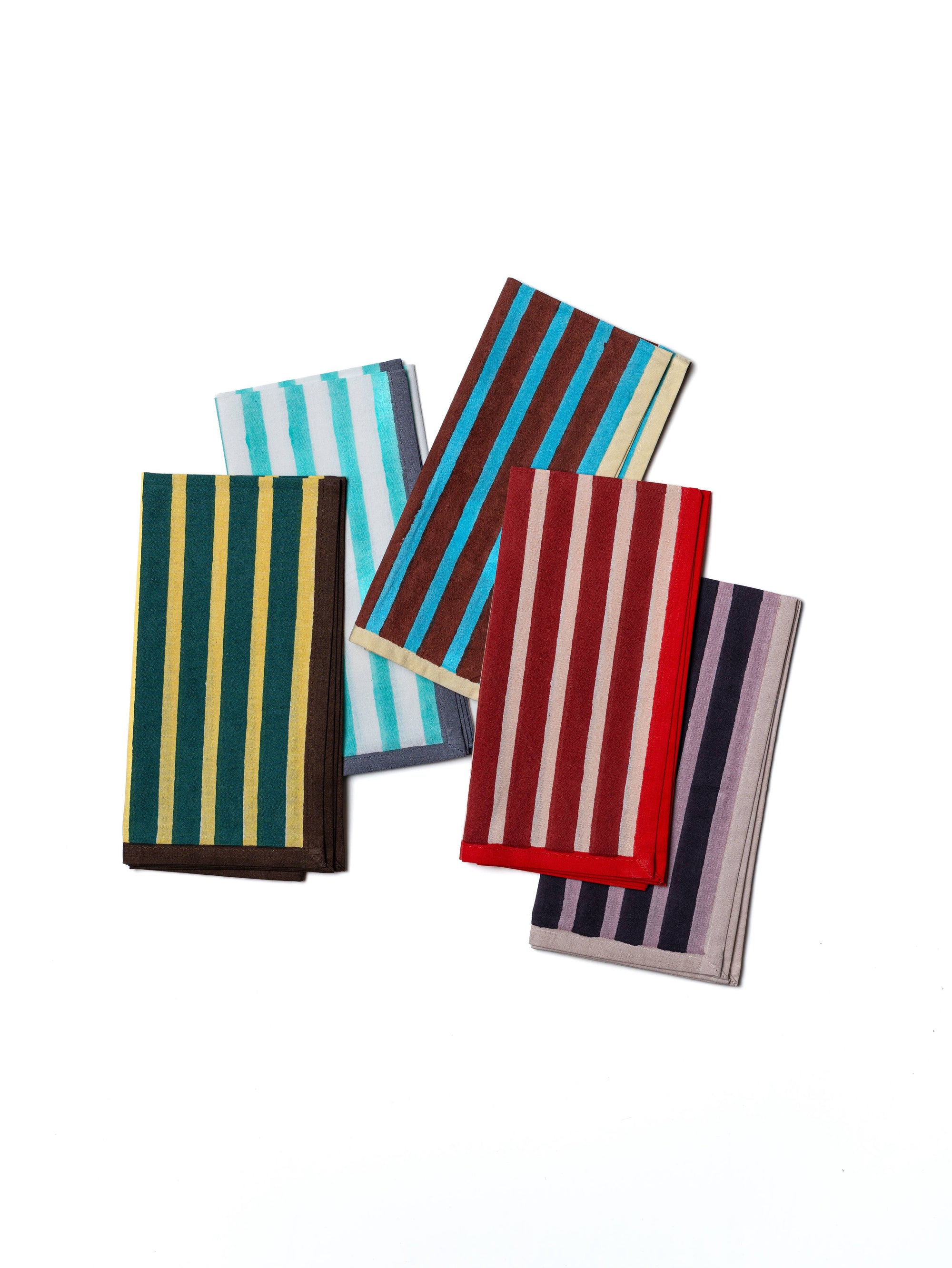 block stripe napkins - aubergine / mauve