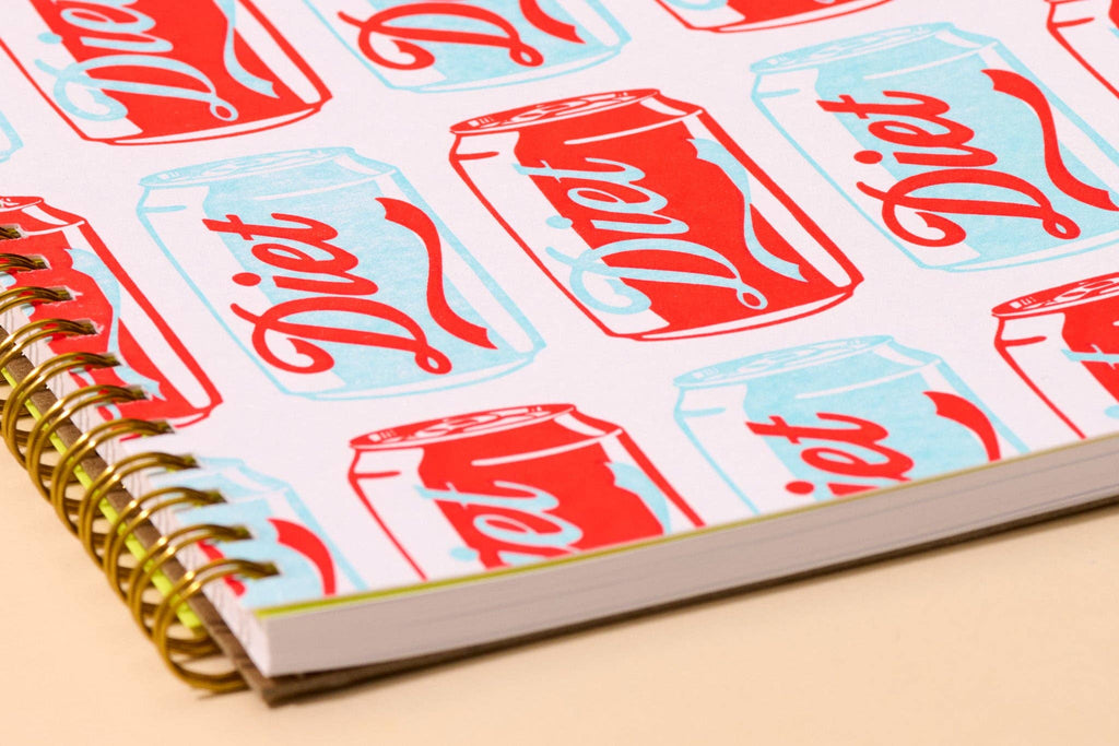 modern letterpress spiral notebook— diet soda