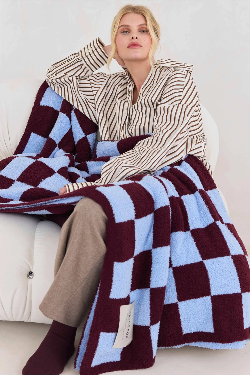 the teddy throw - 100% recycled - checkered