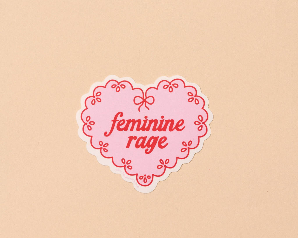 feminine rage heart sticker