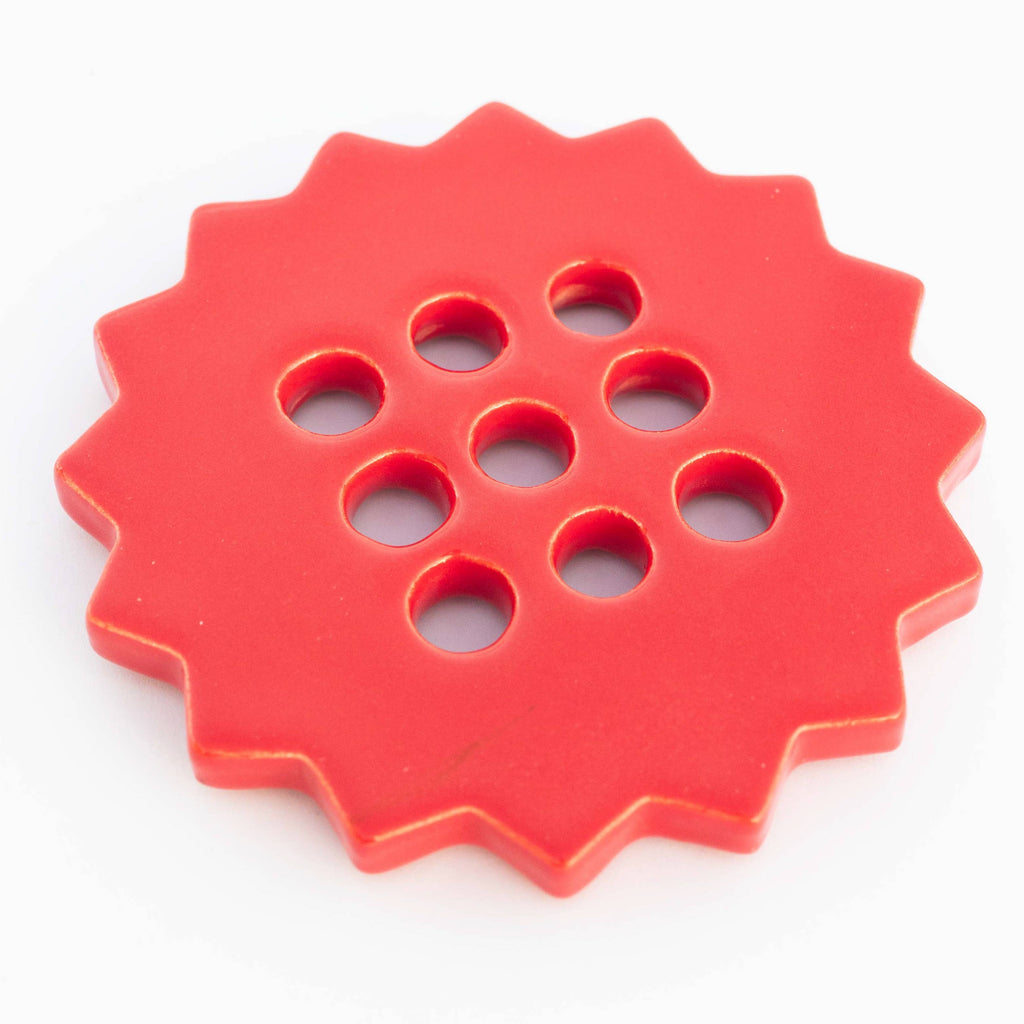 sunshine flower frog | ruby red | ceramic lid