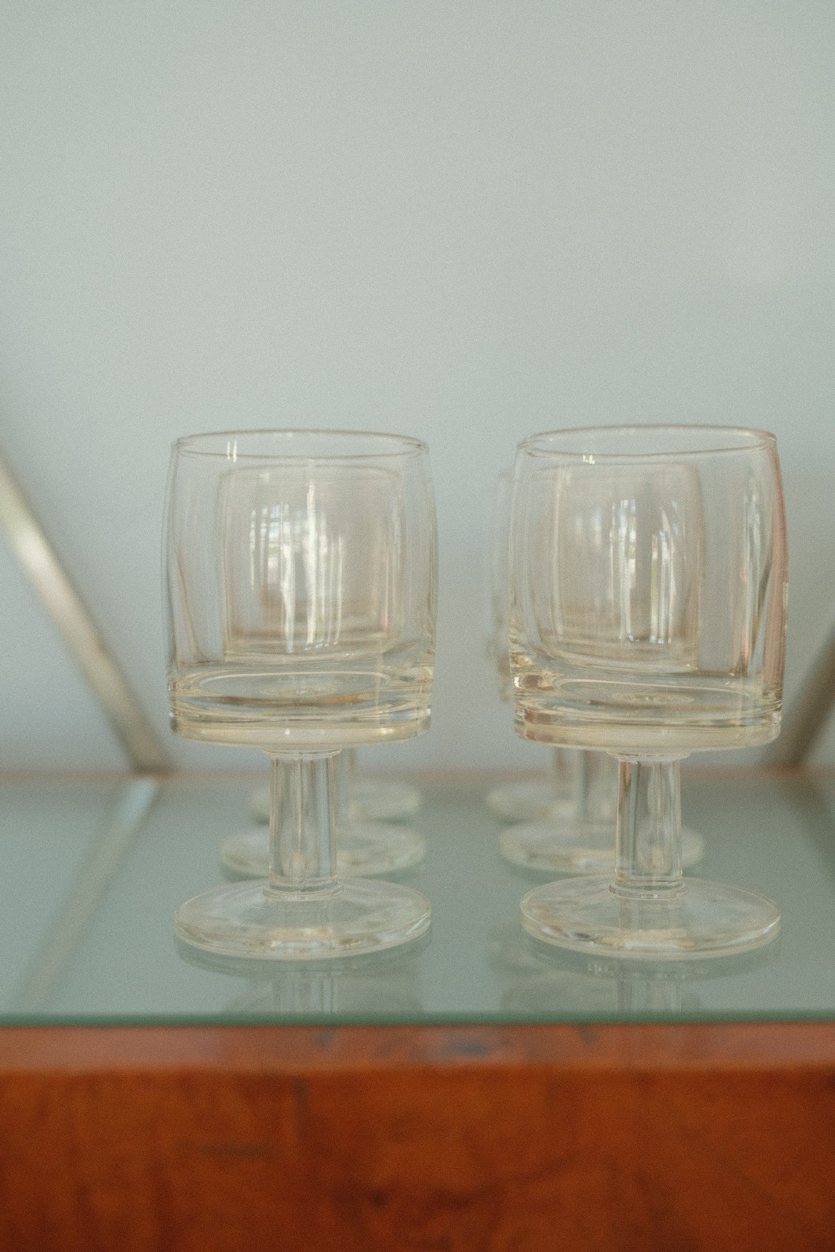 vintage glass cordial liqueur glass set of 6