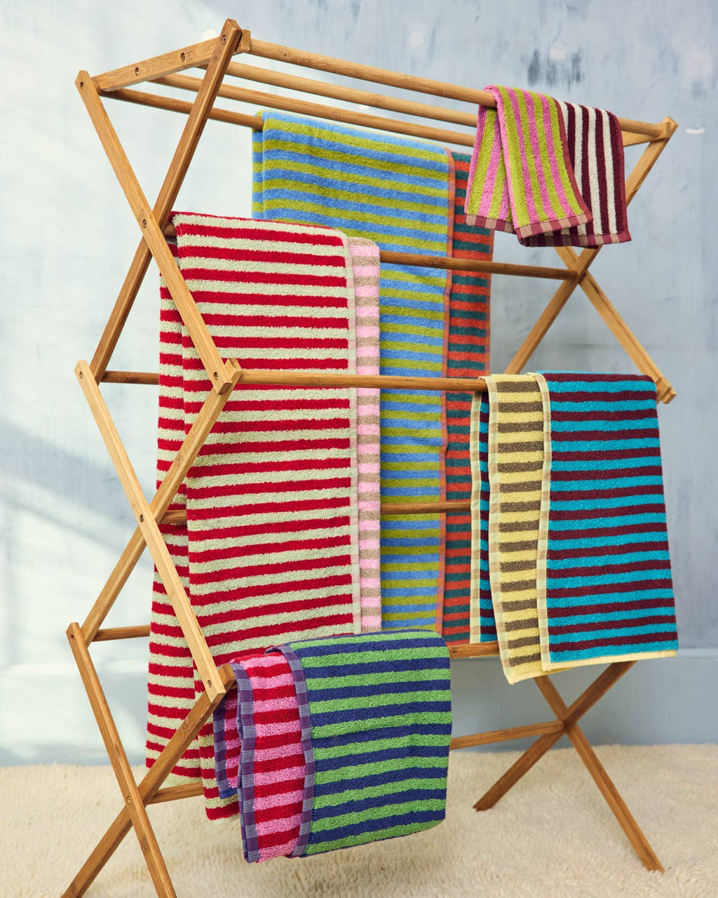 dragonfly stripe cotton terry hand towel
