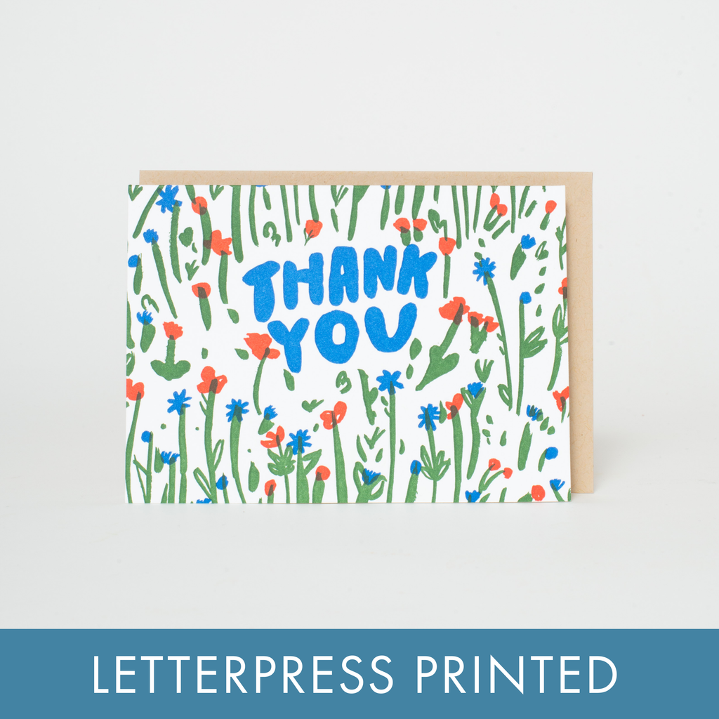 thank you meadow letterpress greeting card