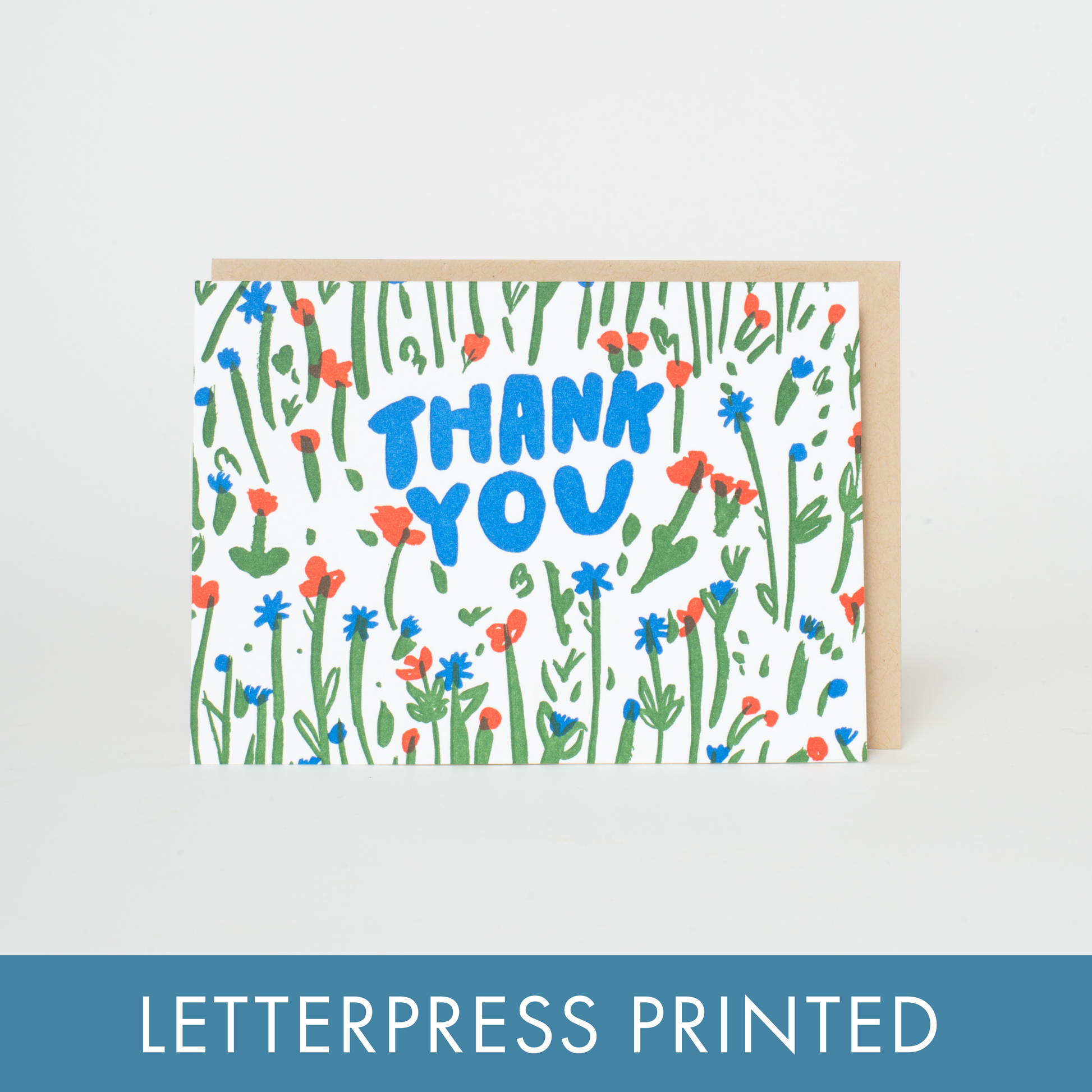 thank you meadow letterpress greeting card