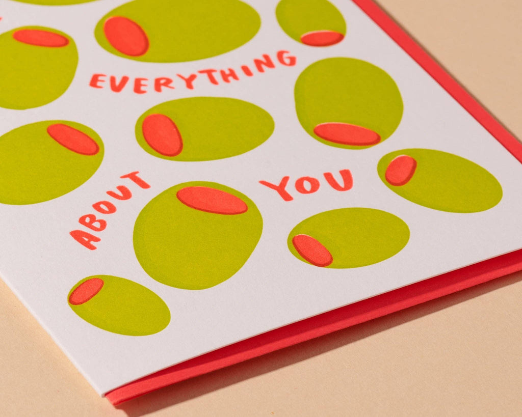 olive everything about you letterpress card