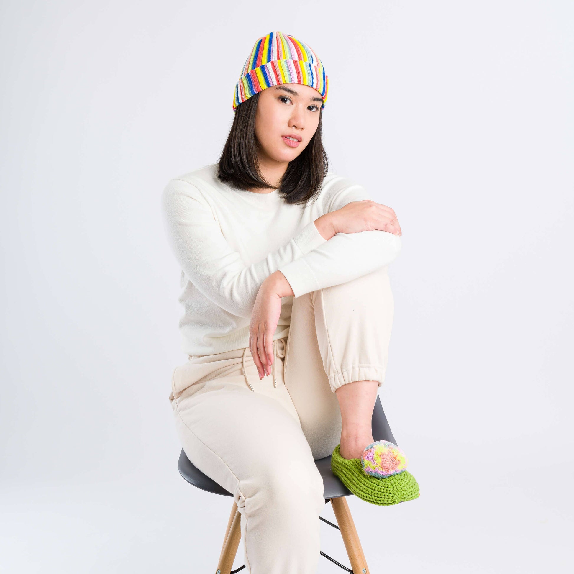 circus stripe beanie