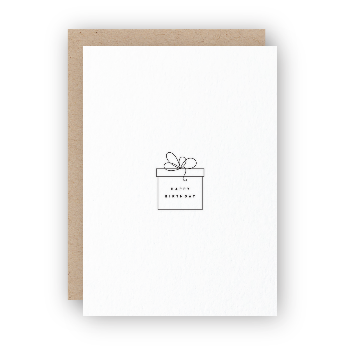 happy birthday present icon letterpress greeting card