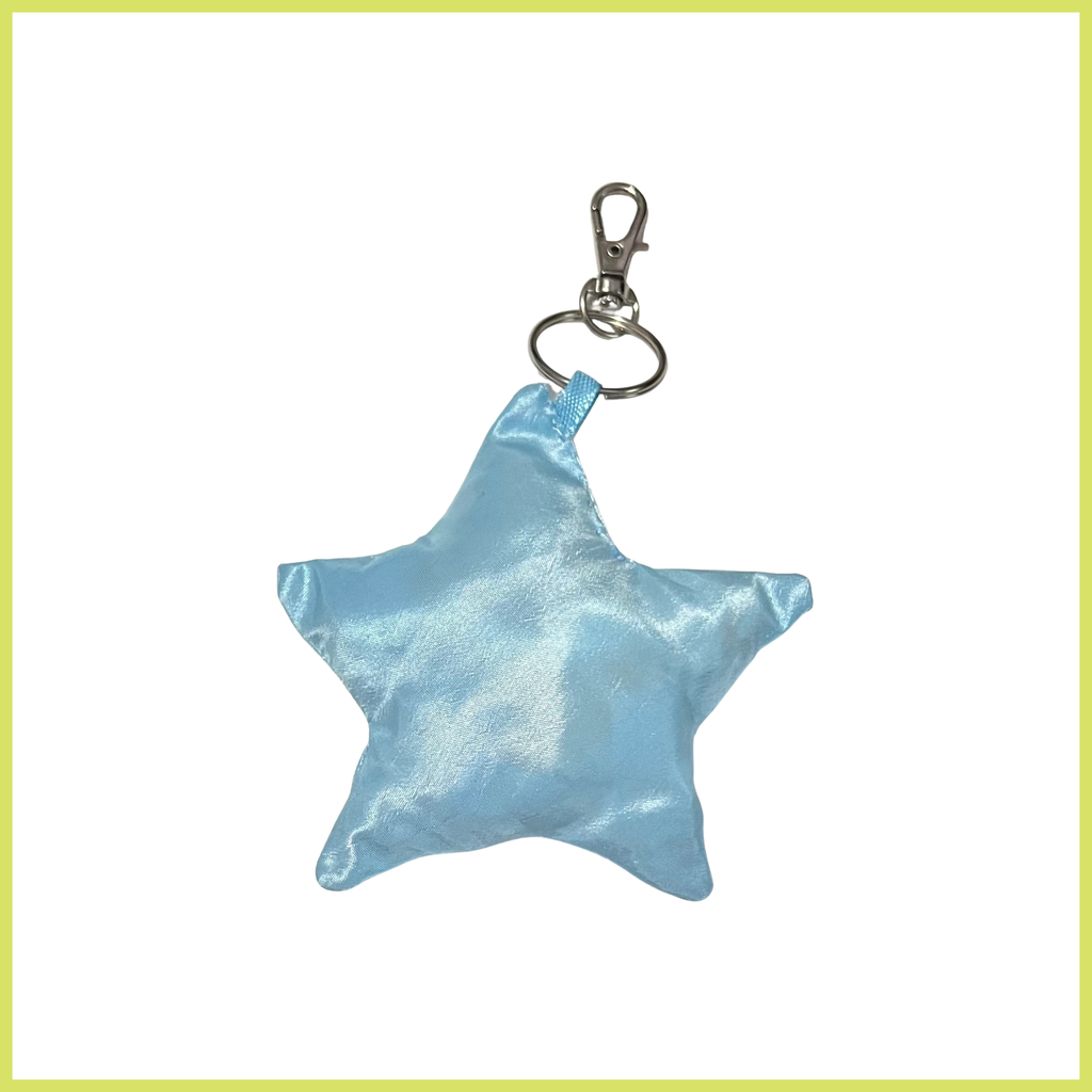 iridescent light blue bag charm