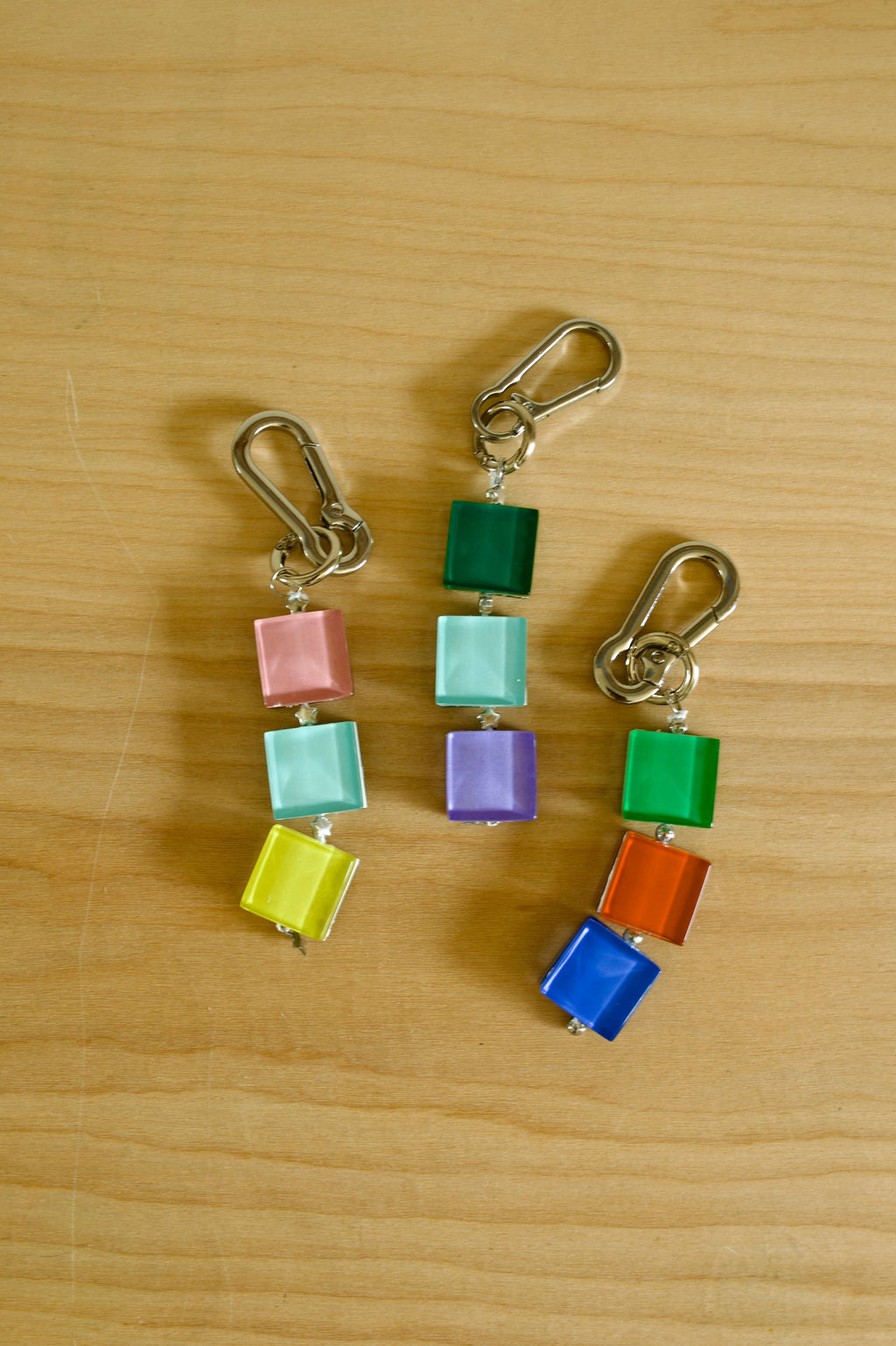 handmade glass tile bag charm / keychain