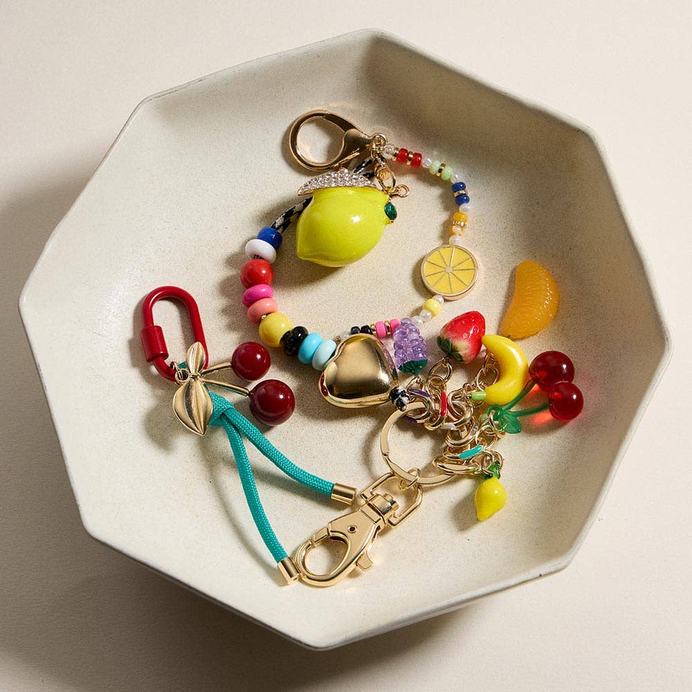 fruit embellished bag charm