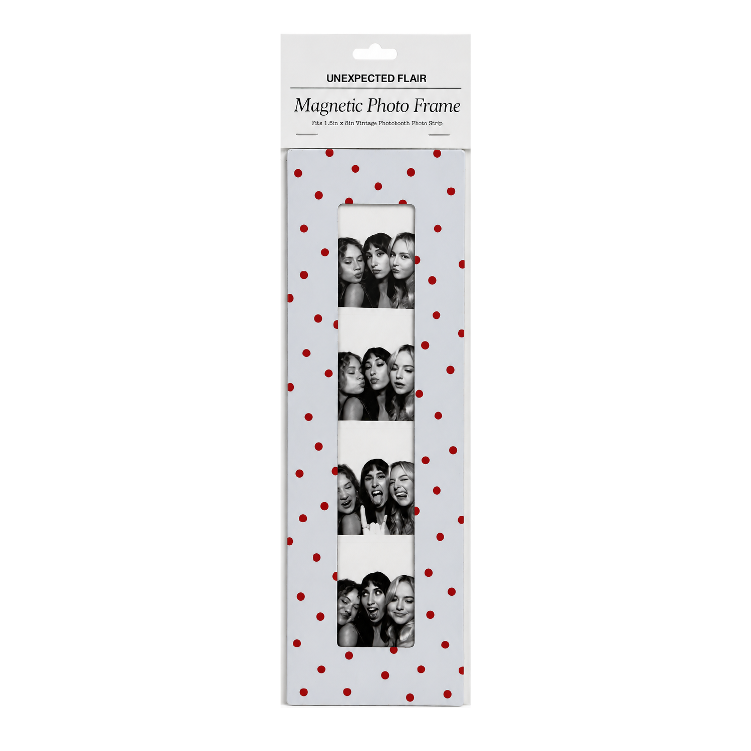 magnetic vintage photo booth frame - red polka dot